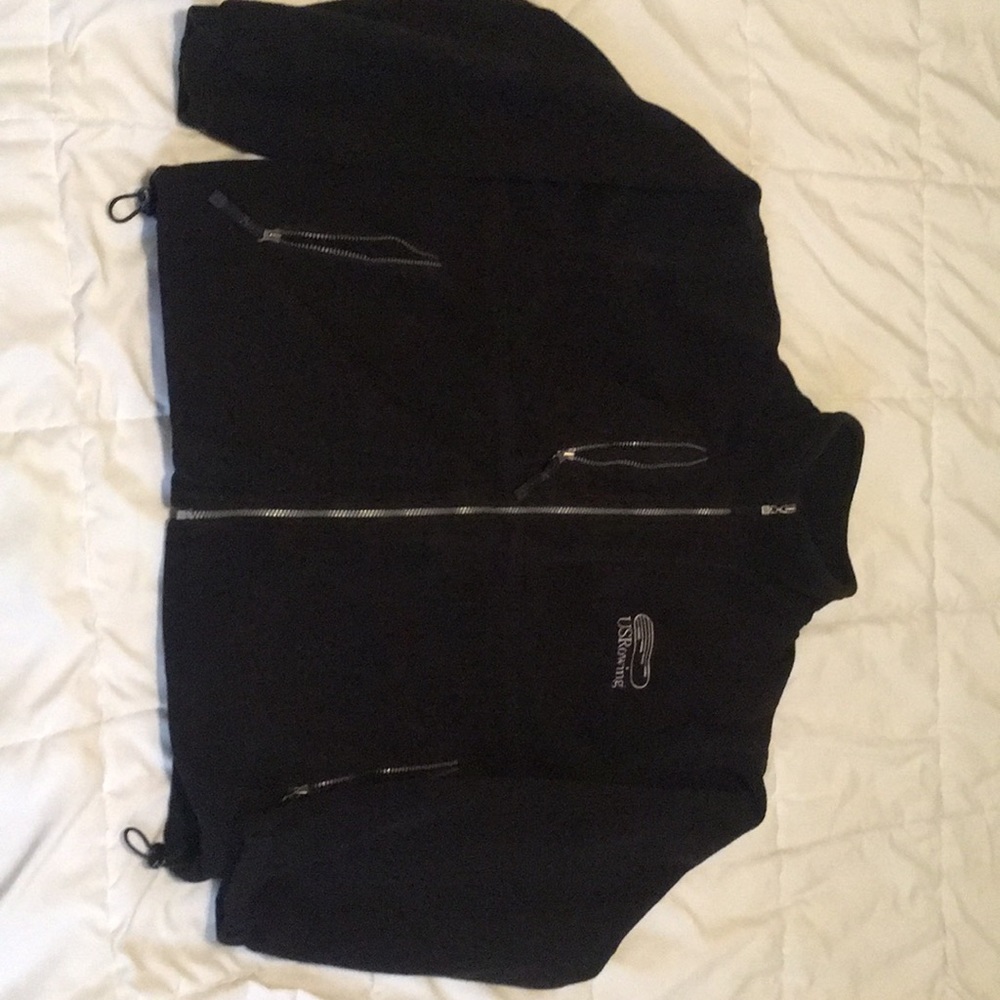 US Rowing Men’s Full-Zip Fleece Jacket, Black